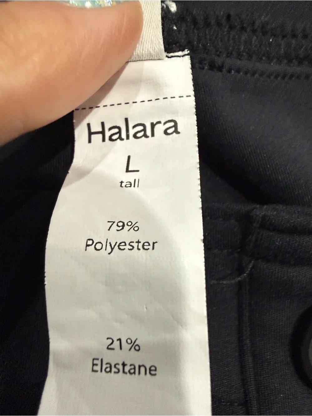 HALARA Women’s Black Wide-Leg Button-Front Pants - Picture 3 of 3
